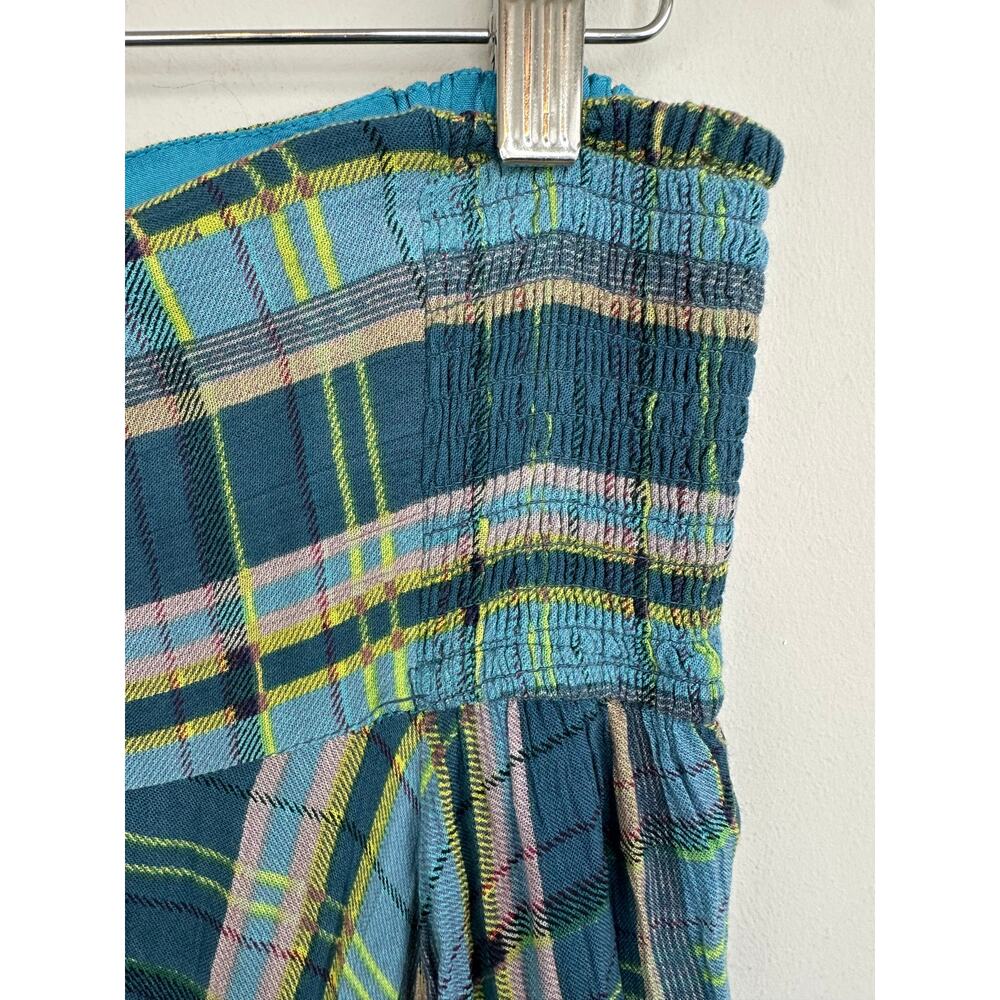 Free People Gabrielle Blue Plaid Ruffle Hem Maxi Skirt NWT Size L Boho - Picture 7 of 15